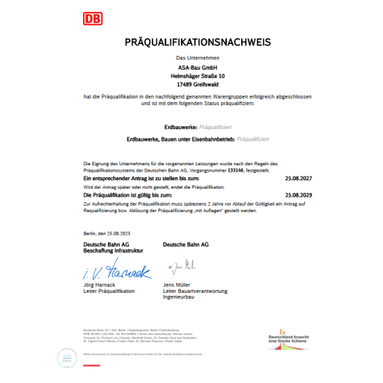 PQ DB Bahn ab 2025 Erdbauwerke